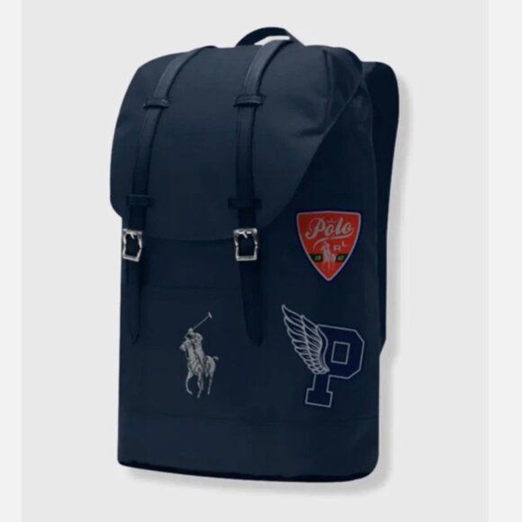 Ralph Lauren Fragrances POLO Canvas Gym Weekender Travel Bag Navy Blue Backpack - Picture 6 of 6